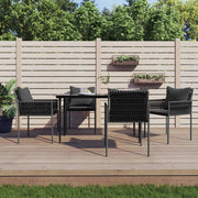 Tuinstoelen 4 stuks poly rattan zwart 54x61x83 cm