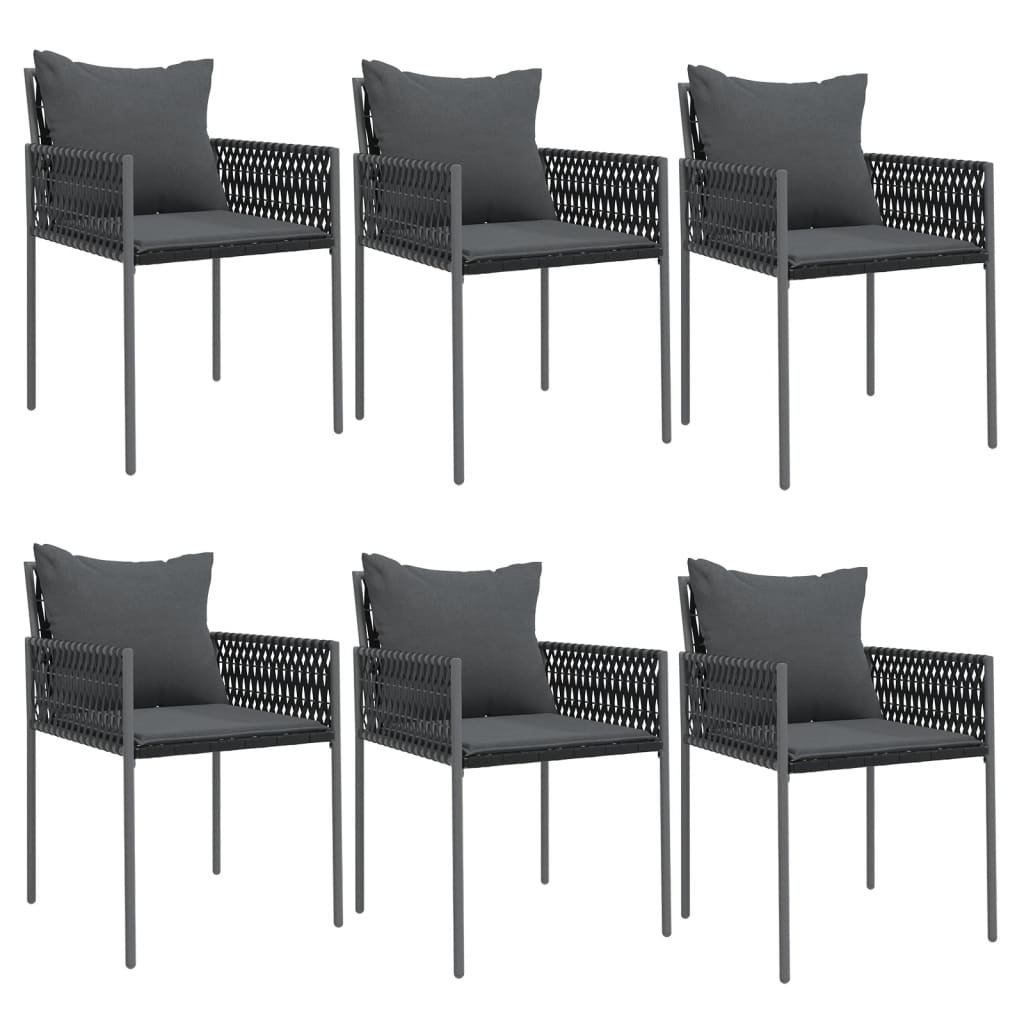 Tuinstoelen Met Kussens 54X1X83 Cm Poly Rattan 6 Zwart