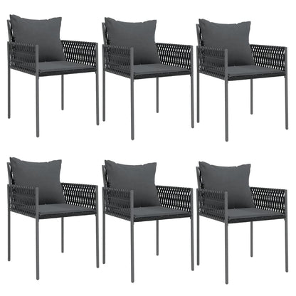 Tuinstoelen Met Kussens 54X1X83 Cm Poly Rattan 6 Zwart