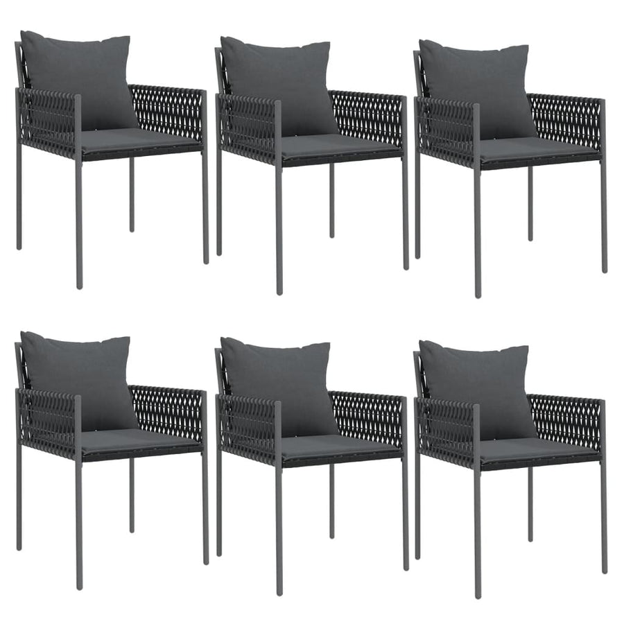Tuinstoelen Met Kussens 54X1X83 Cm Poly Rattan 6 Zwart