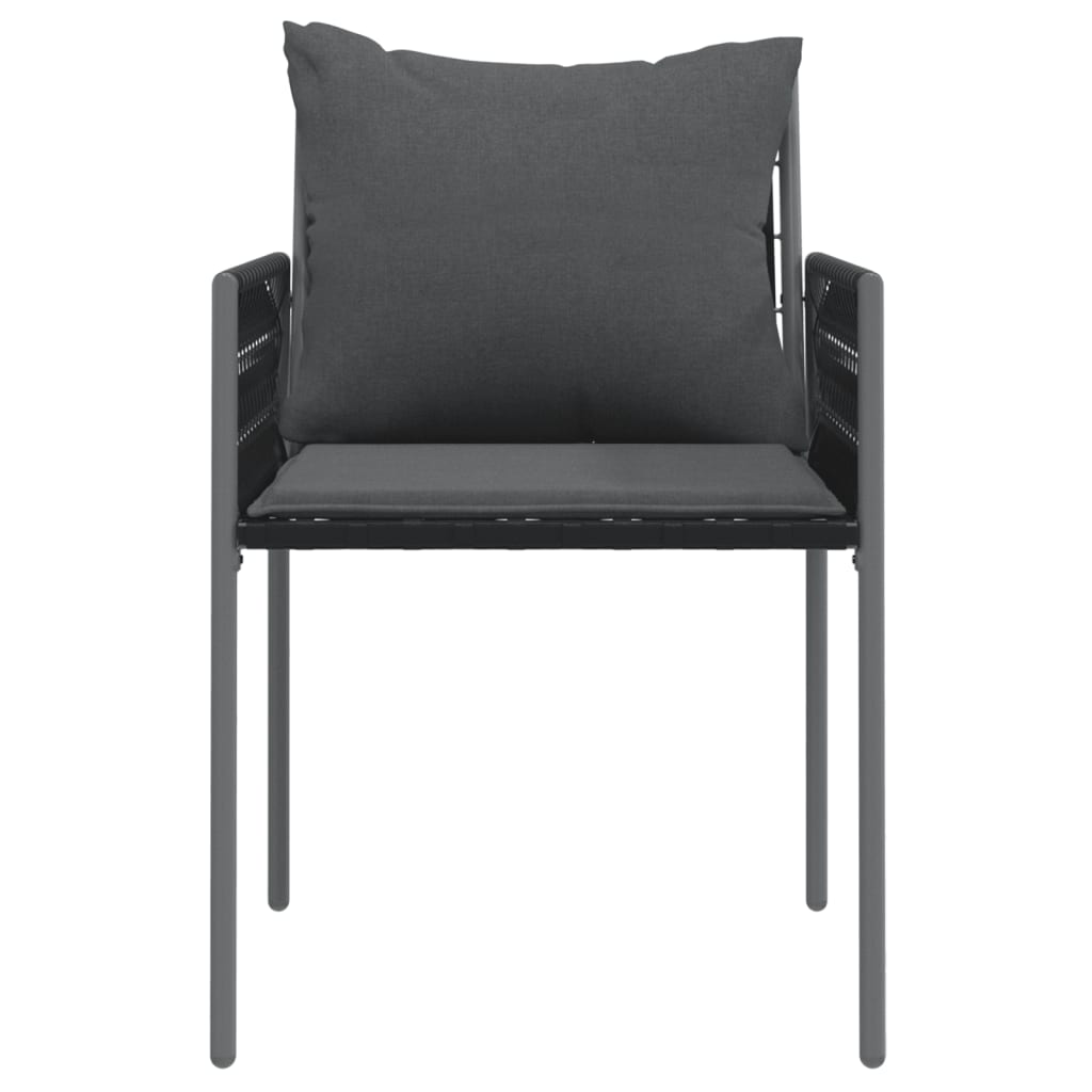 Tuinstoelen Met Kussens 54X1X83 Cm Poly Rattan 6 Zwart