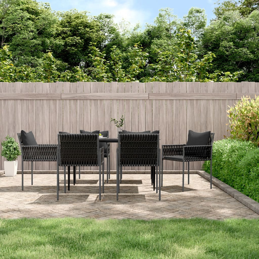 Tuinstoelen Met Kussens 54X1X83 Cm Poly Rattan 6 Zwart