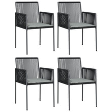 Tuinstoelen Met Kussens 5X60,5X83,5 Cm Poly Rattan Zwart 4