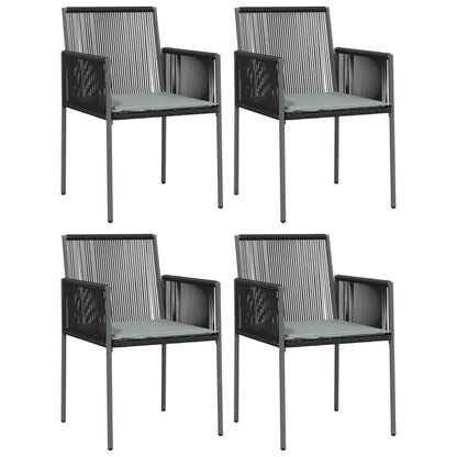 Tuinstoelen Met Kussens 5X60,5X83,5 Cm Poly Rattan Zwart 4