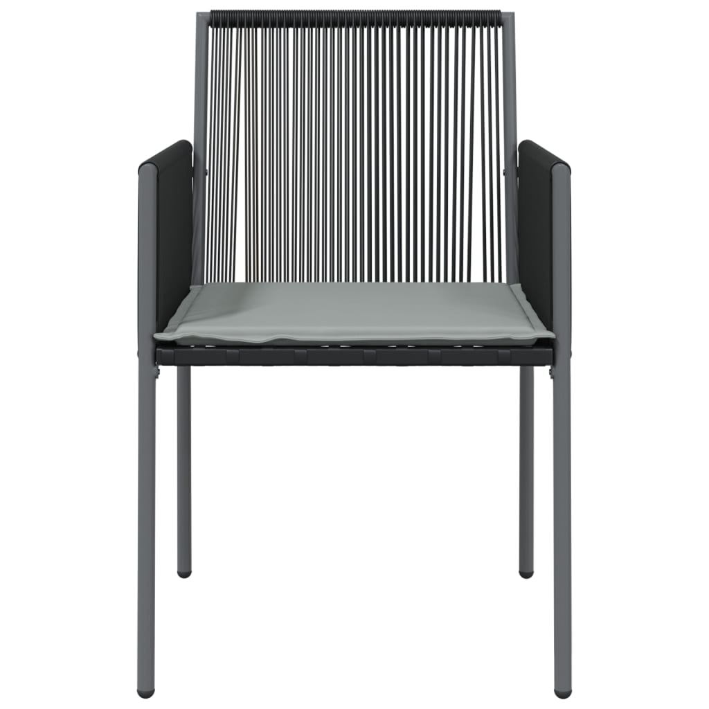 Tuinstoelen Met Kussens 5X60,5X83,5 Cm Poly Rattan Zwart 4