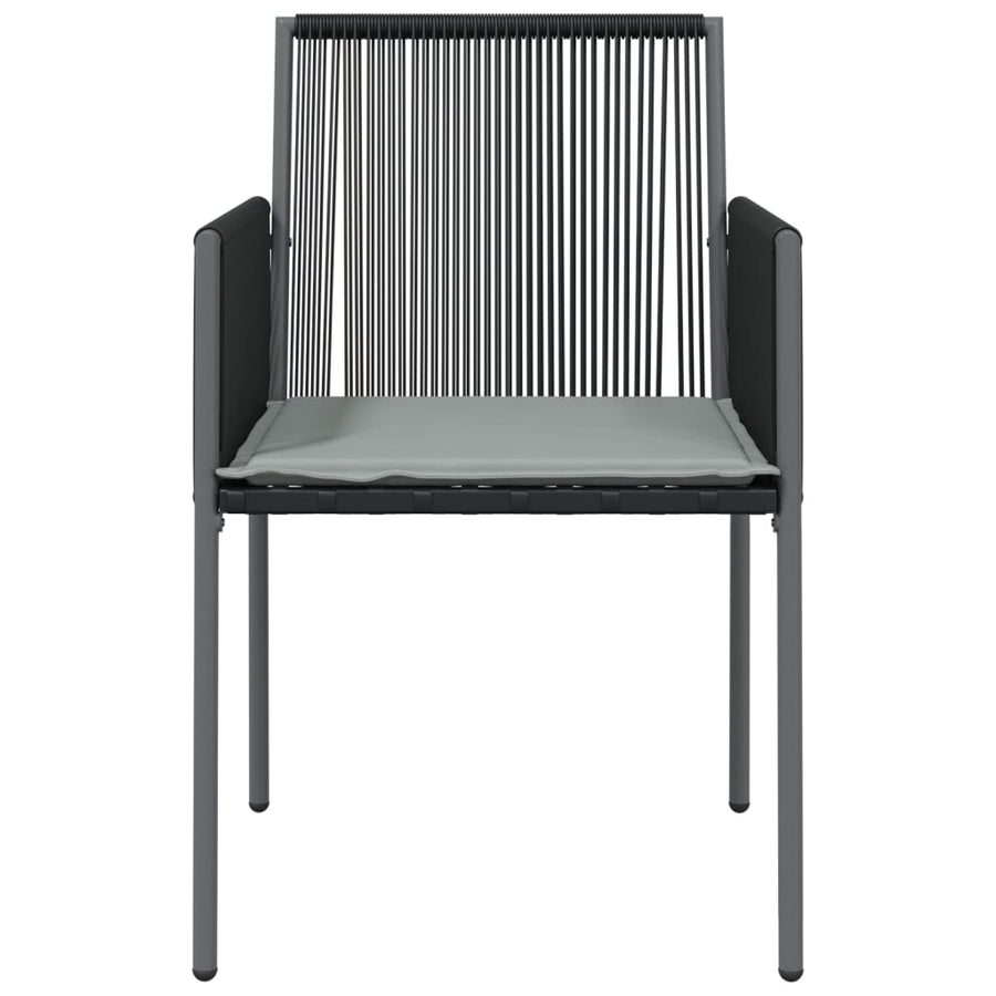 Tuinstoelen Met Kussens 5X60,5X83,5 Cm Poly Rattan Zwart 4