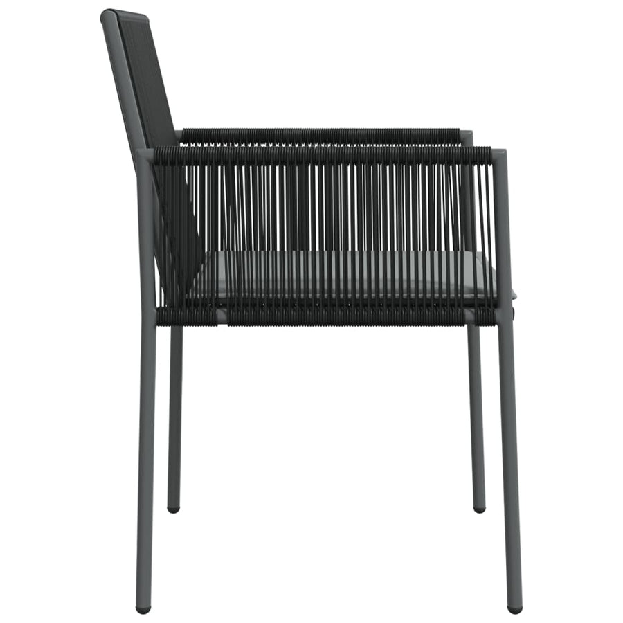 Tuinstoelen Met Kussens 5X60,5X83,5 Cm Poly Rattan Zwart 4