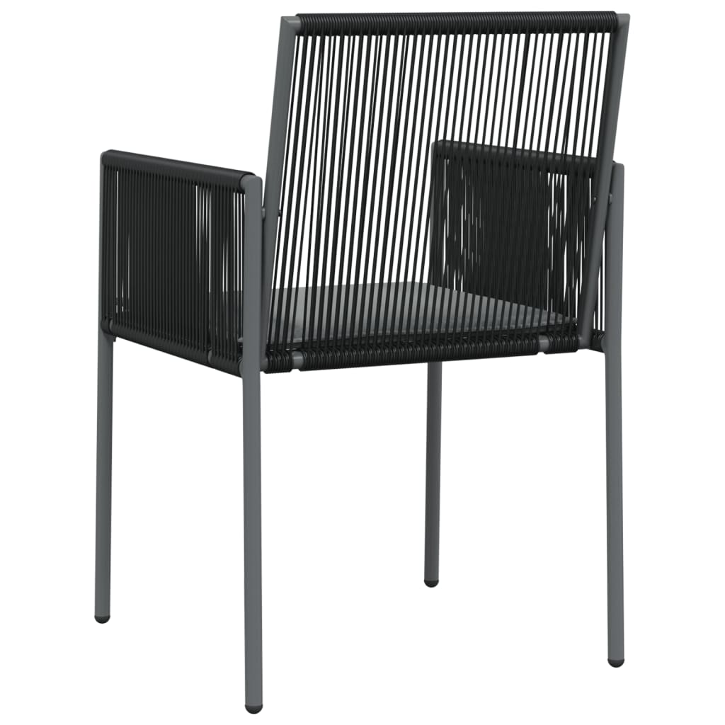 Tuinstoelen Met Kussens 5X60,5X83,5 Cm Poly Rattan Zwart 4