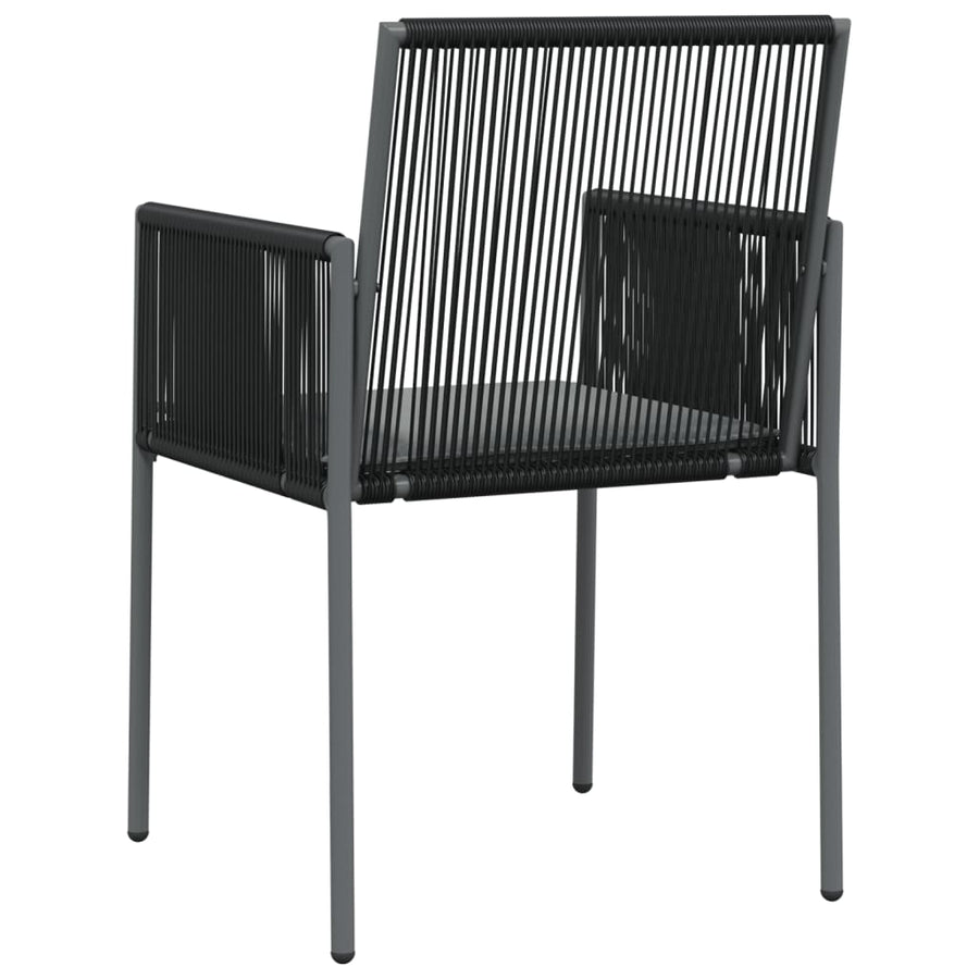 Tuinstoelen Met Kussens 5X60,5X83,5 Cm Poly Rattan Zwart 4
