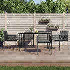 Garden chairs 4 pcs with cushions 54x60.5x83.5 cm poly rattan black