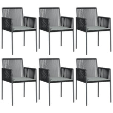 Tuinstoelen Met Kussens 54X0,5X83,5 Cm Poly Rattan Zwart 6