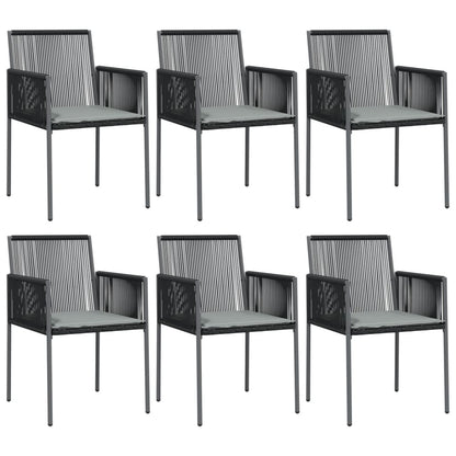 Tuinstoelen Met Kussens 54X0,5X83,5 Cm Poly Rattan Zwart 6