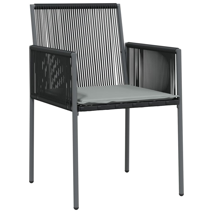 Tuinstoelen Met Kussens 54X0,5X83,5 Cm Poly Rattan Zwart 6