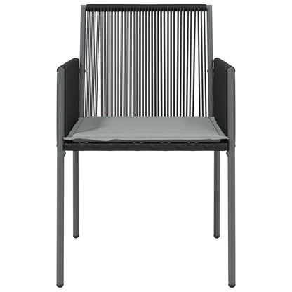 Tuinstoelen Met Kussens 54X0,5X83,5 Cm Poly Rattan Zwart 6