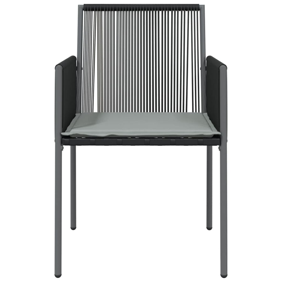 Tuinstoelen Met Kussens 54X0,5X83,5 Cm Poly Rattan Zwart 6