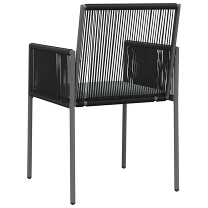 Tuinstoelen Met Kussens 54X0,5X83,5 Cm Poly Rattan Zwart 6
