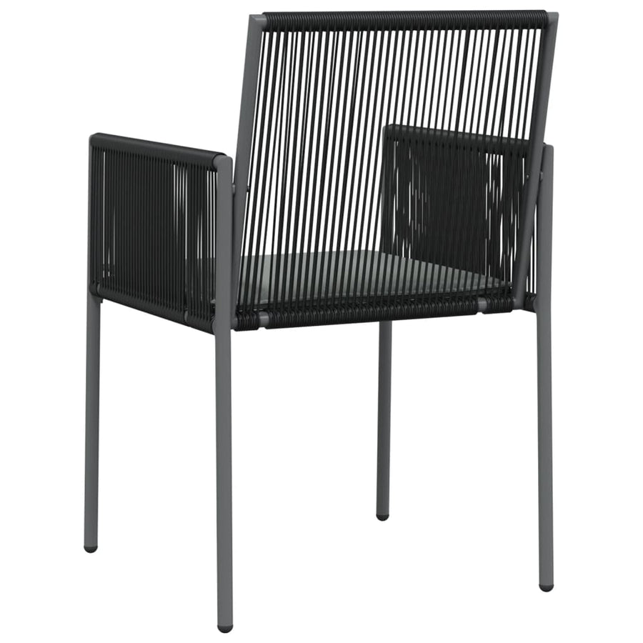 Tuinstoelen Met Kussens 54X0,5X83,5 Cm Poly Rattan Zwart 6