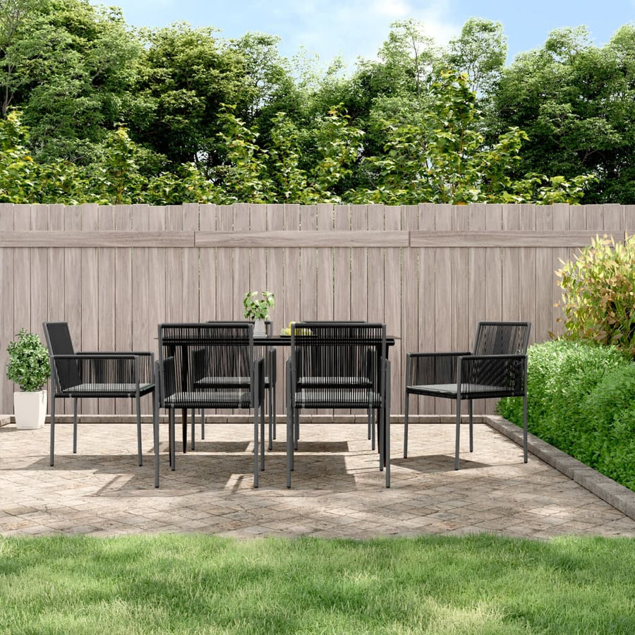 Tuinstoelen Met Kussens 54X0,5X83,5 Cm Poly Rattan Zwart 6