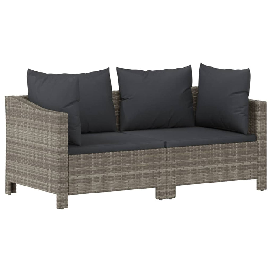 -Delige Loungeset Met Kussens Poly Rattan Grijs 7