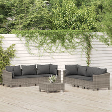 -Delige Loungeset Met Kussens Poly Rattan Grijs 7