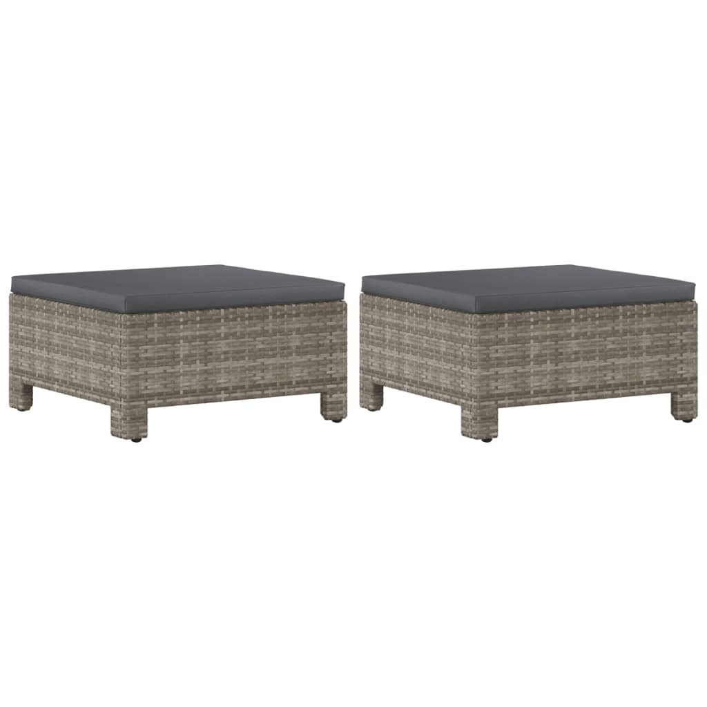 -Delige Loungeset Met Kussens Poly Rattan Grijs 6