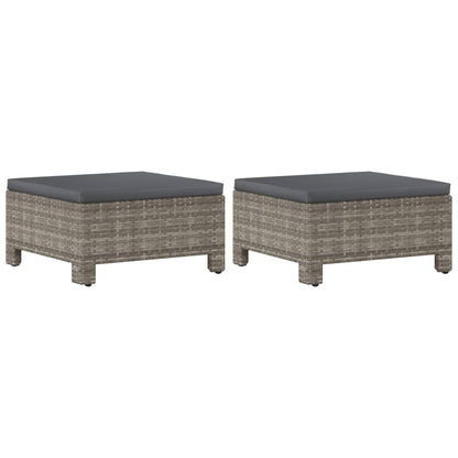 -Delige Loungeset Met Kussens Poly Rattan Grijs 6