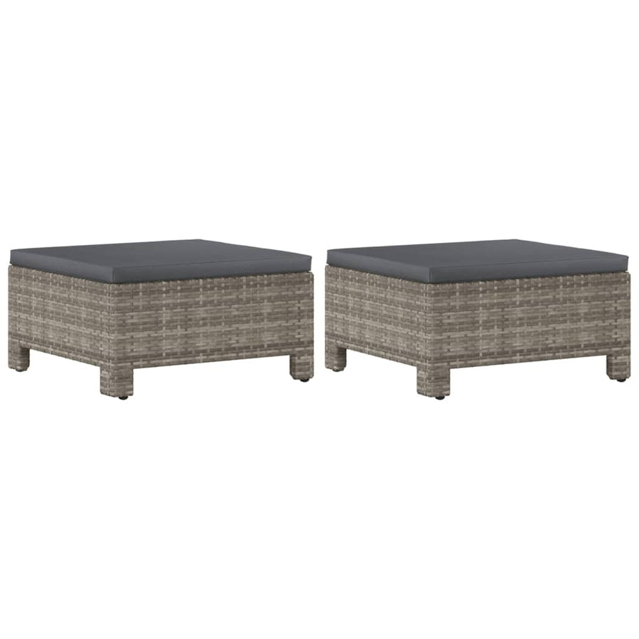 -Delige Loungeset Met Kussens Poly Rattan Grijs 6