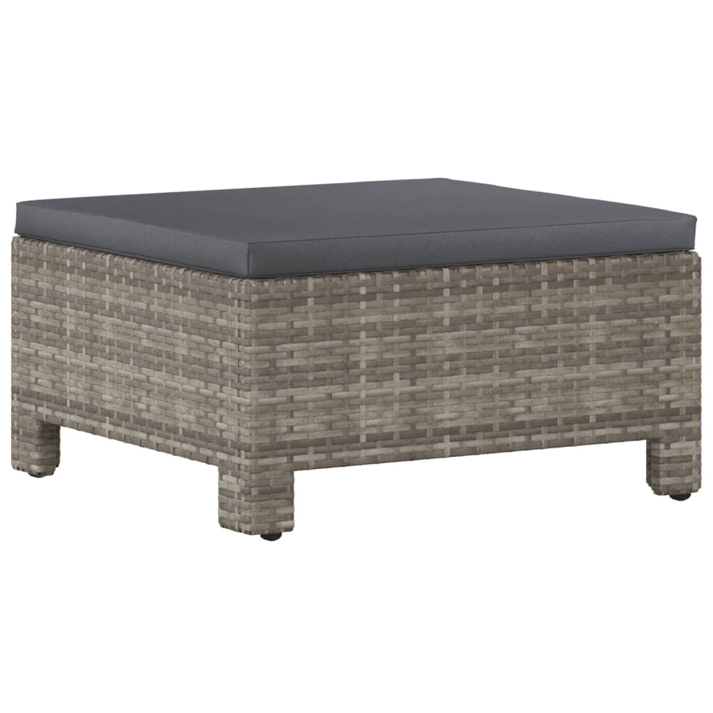 -Delige Loungeset Met Kussens Poly Rattan Grijs 6