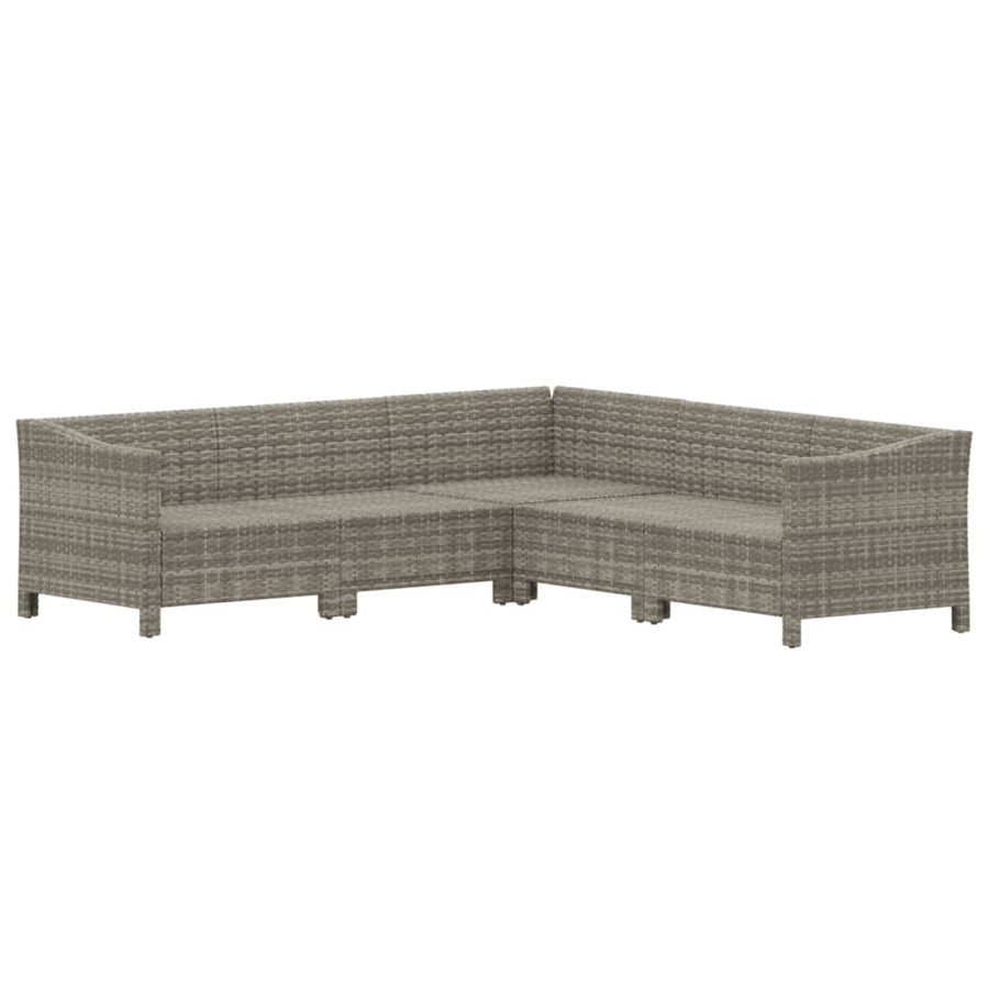 5-Delige Loungeset Met Kussens Poly Rattan Grijs 6
