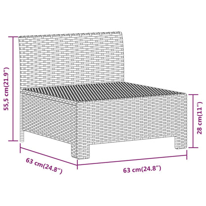6-Delige Loungeset Met Kussens Poly Rattan Grijs 3x armchair + corner + 2x middle