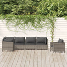 Loungeset 6-delig poly rattan grijs