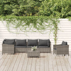 Loungeset 7-delig poly rattan grijs
