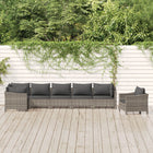 Loungeset 7-delig poly rattan grijs