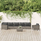 Loungeset 8-delig poly rattan grijs