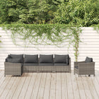 Loungeset 7-delig poly rattan grijs