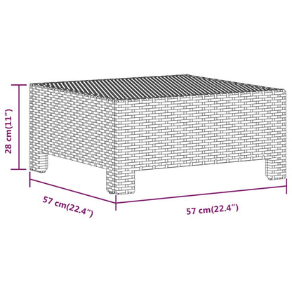 7-Delige Loungeset Met Kussens Poly Rattan Grijs 2x Fauteuil + hoek +2x midden + 2x voetensteun