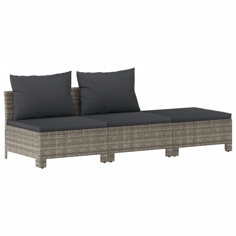 6-Delige Loungeset Met Kussens Poly Rattan Grijs