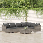 Loungeset 8-delig poly rattan grijs