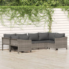 Loungeset 6-delig poly rattan grijs