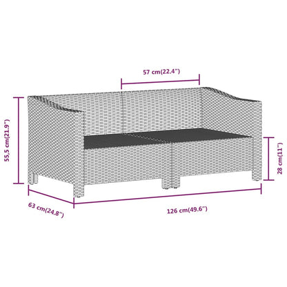 7-Delige Loungeset Met Kussens Poly Rattan Grijs 2x corner + 3x middle + 2x armchair