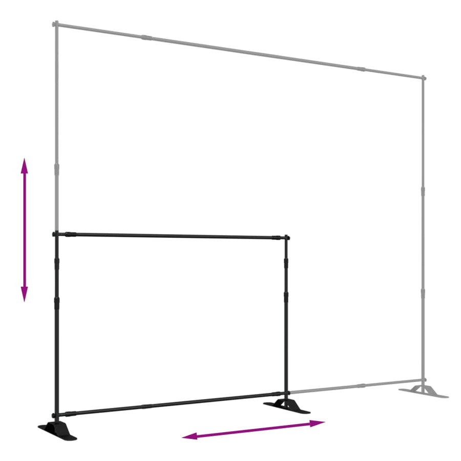 Achtergrondstandaards 2 St 305X243 Cm Staal Zwart 305 x 243 cm (2 pcs)