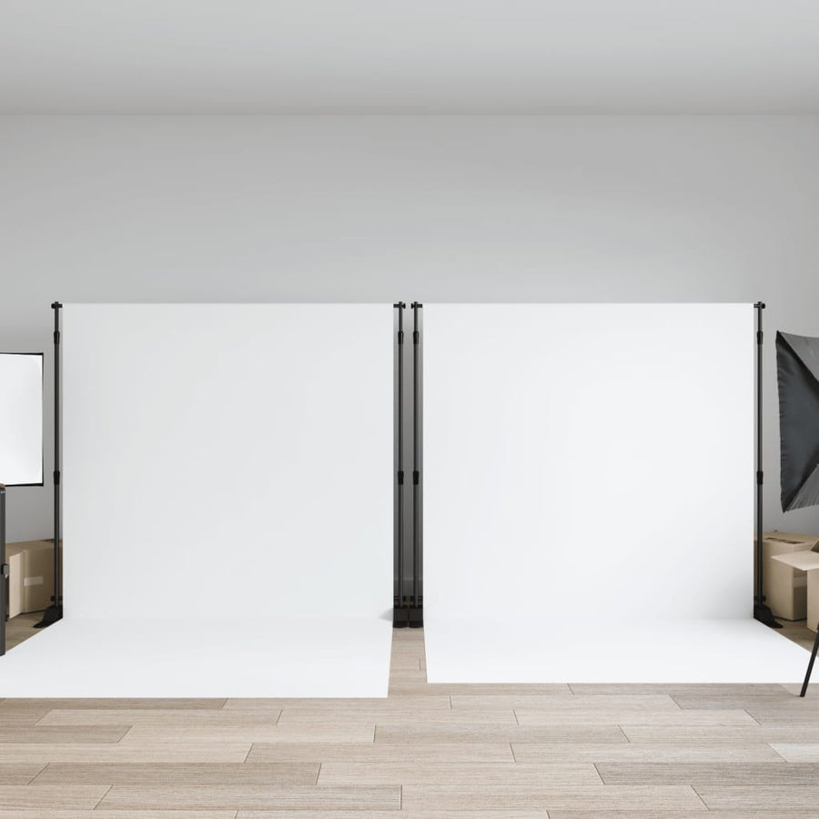Achtergrondstandaards 2 St 305X243 Cm Staal Zwart 305 x 243 cm (2 pcs)