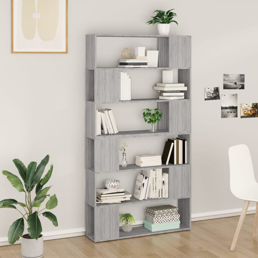 Boekenkast/Kamerscherm 00X24X88 Cm Eikenkleurig Grijs sonoma