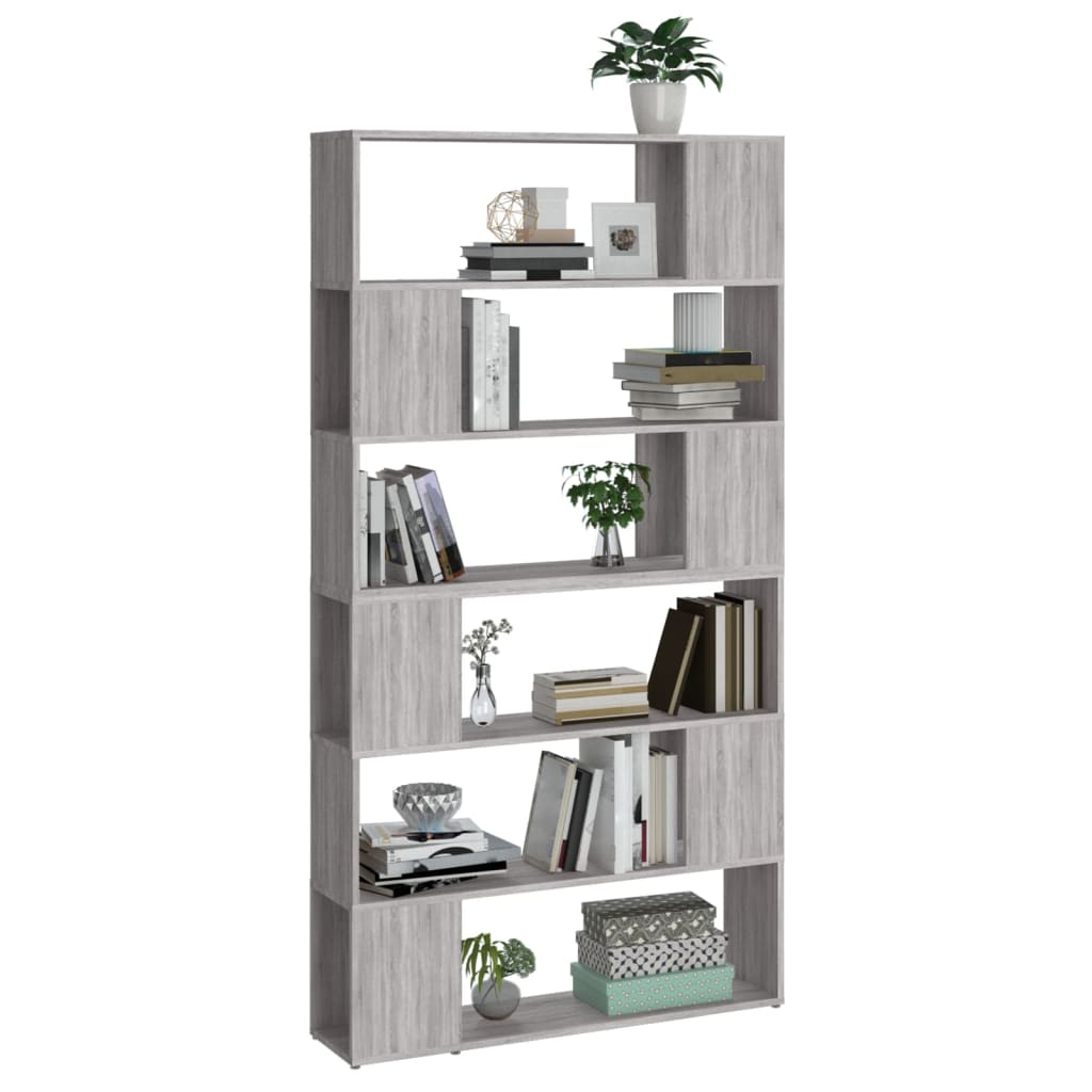 Boekenkast/Kamerscherm 00X24X88 Cm Eikenkleurig Grijs sonoma