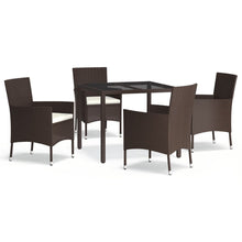 -Delige Tuinset Met Kussens Poly Rattan Bruin 5 90 cm tafellengte