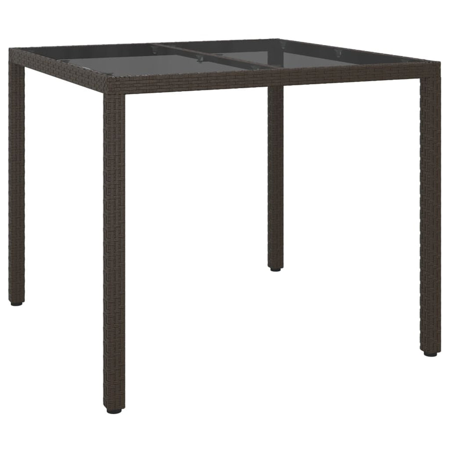 -Delige Tuinset Met Kussens Poly Rattan Bruin 5 90 cm tafellengte