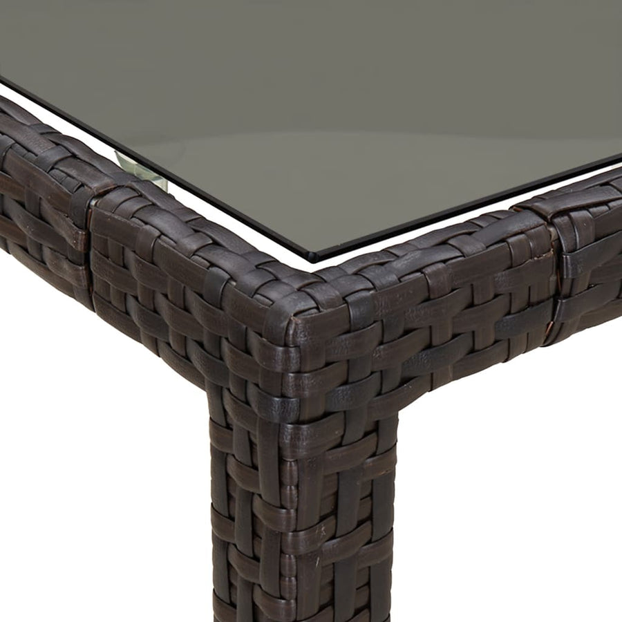 -Delige Tuinset Met Kussens Poly Rattan Bruin 5 90 cm tafellengte