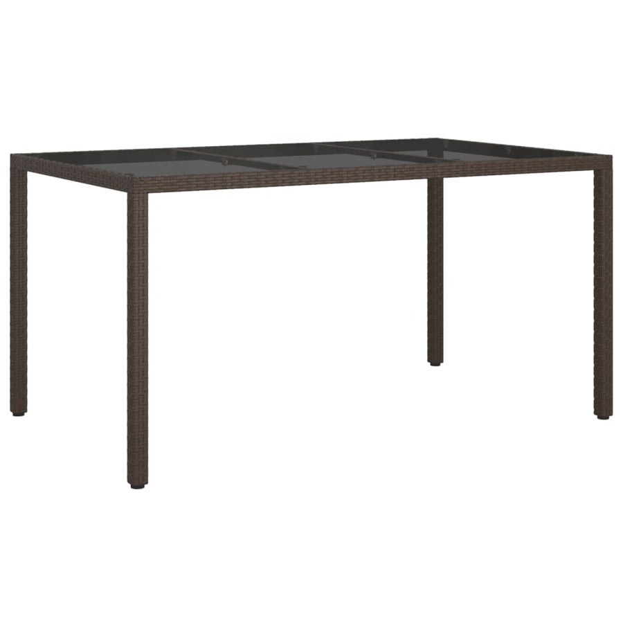 5-delige Tuinset met kussens poly rattan bruin
