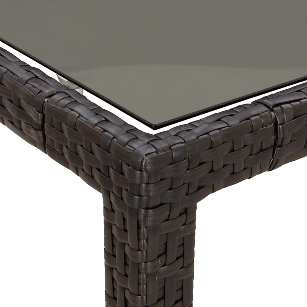 5-delige Tuinset met kussens poly rattan bruin