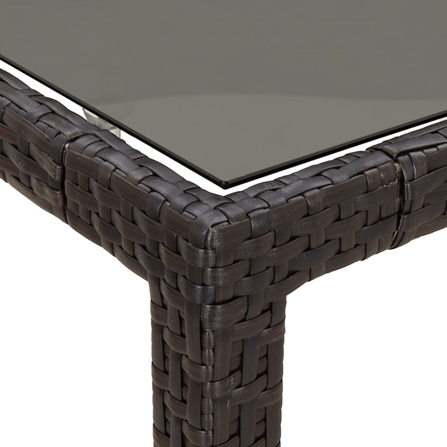 5-delige Tuinset met kussens poly rattan bruin